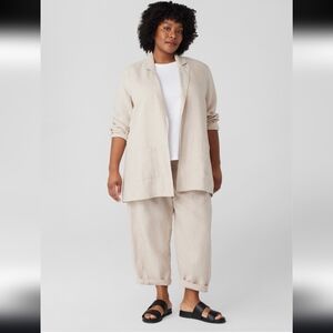 Eileen Fisher Long Organic Linen Blazer